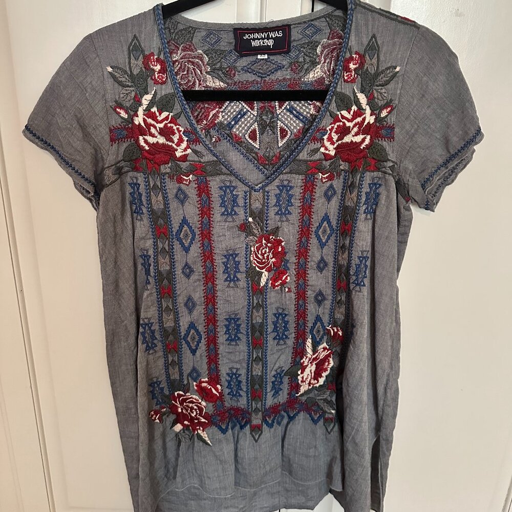 Johnny Was Embroidered Blouse - Size XS